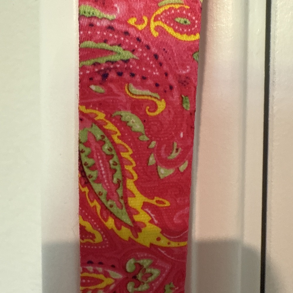 PINK LANYARD WITH Clip and Ring/ Floral Print Throughout
